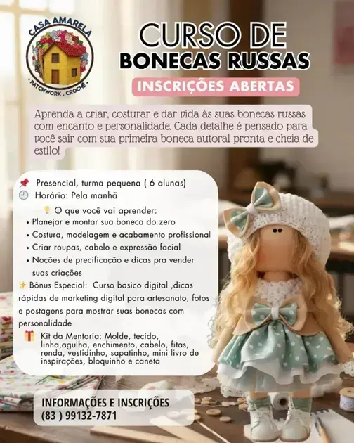 curso de artesanato presencial gratuito