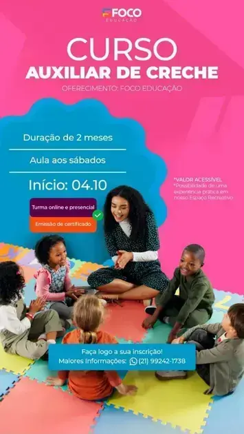 curso de auxiliar de creche gratuito