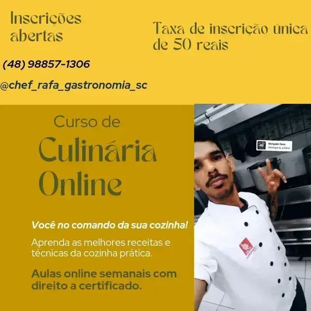 curso de cozinheiro gratuito