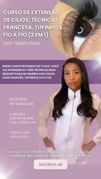 curso de extensão de cílios gratuito