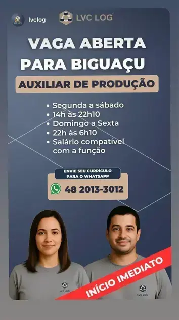 vagas de emprego em biguaçu